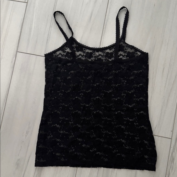 Smart & Sexy Allover Lace Tank L Black Sheer Floral Cami Y2K WhimsyGoth - Picture 5 of 8